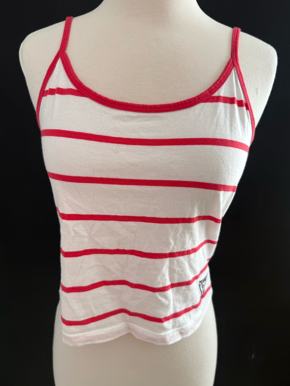 Guess Red & White Striped Spaghetti Strap Tank size large